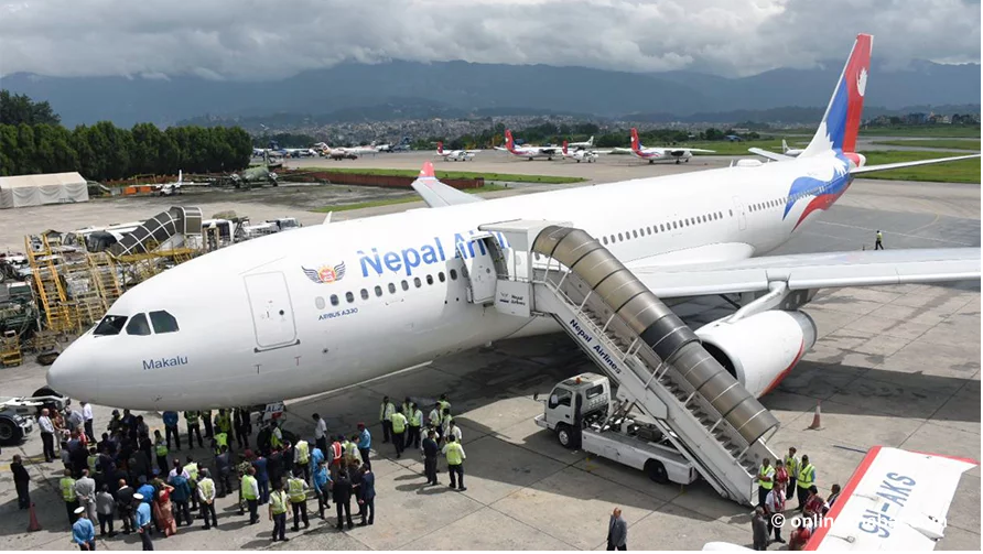 वायुसेवाको दोस्रो वाइडबडी विमान काठमाण्डौंमा